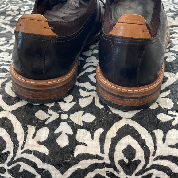 Men’s Dark Brown Leather and Suede Size 13 Clarks Lace-up with Tan Leather Trim - Picture 5 of 9